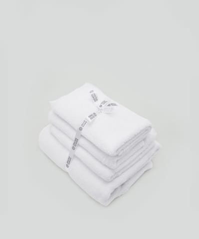 Doctor Towels Bamboo Terry Assorted Towel Pack of 4 - White Color