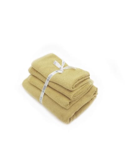 Doctor Towels Bamboo Terry Assorted Towel Pack of 4 - Macaroon Yellow Color