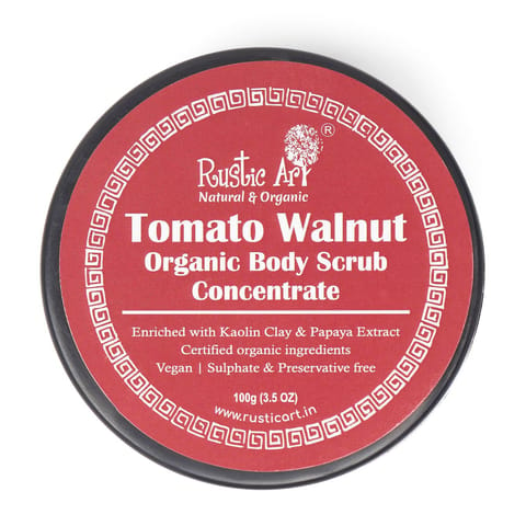Rustic Art organic Tomato Walnut Body & Face Scrub Concentrate (100 gms)
