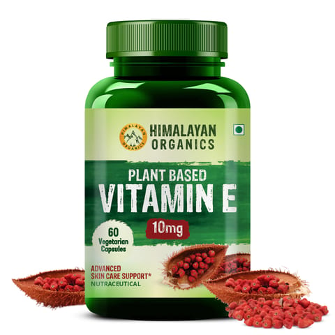 Himalayan Organics Plant Based Vitamin E Capsules /Non-GMO Sunflower Oil / Aloevera Oil/ Argan Oil - (60 Capsules)
