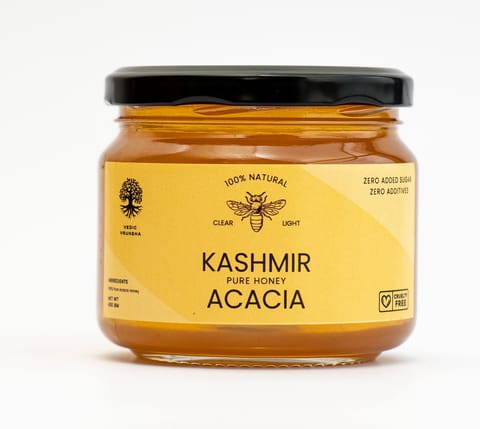 Greenseed Organics Vedic Vruksha Kashmir Acacia Honey (400 gms) | Zero Added Sugar