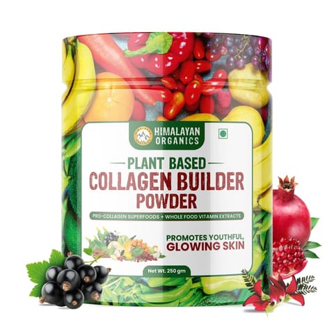Himalayan Organics Plant Based Collagen Builder Powder for Skin Regeneration, Anti-Aging Beauty & Repair (with Sea Buckthorn, Evening Primrose, Acai Berry) 250 gms