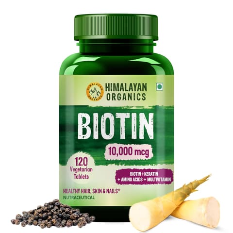 Himalayan Organics Biotin 1000 MCG Supplement For Men And Women (120 Tablets)