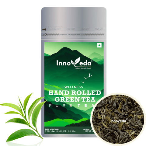 Innoveda Hand Rolled Green Tea (50 gms, Makes 40-50 Tea Cups)