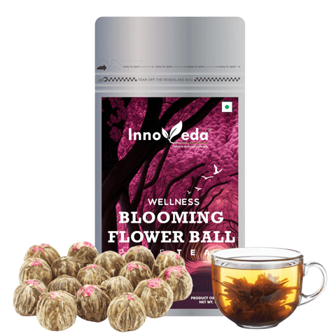 Innoveda Blooming Tea | Flower Tea Balls (28 gms, Makes 25-35 Tea Cups)