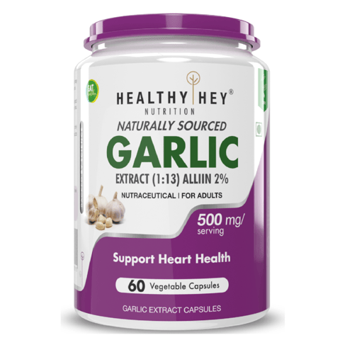 HealthyHey Nutrition Naturally Sourced Garlic Extract (60 Veg Capsules)