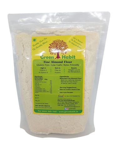 Green Habit Fine Almond Flour (Keto-Friendly, Naturally Protein-Rich, Blanched Almond Fine Powder)