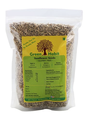 Green Habit Raw Sunflower Seeds Ozonated/Dehydrated (150 gms pack)