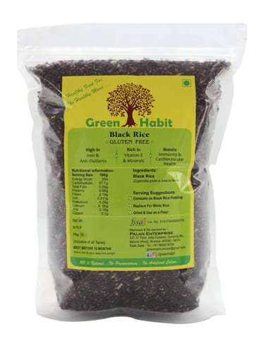 Green Habit Wild Black Rice a.k.a Forbidden Rice (500 gms pack)