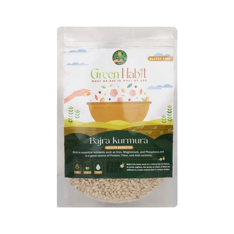 Greenhabit Jowar Bajra Kurumura Combo a.k.a Sorghum Puff & Pearl Millet Puffs for Healthy Breakfast Snack Food (Puffed Jowar 200 gms & Puffed Bajra 200 gms pack each)