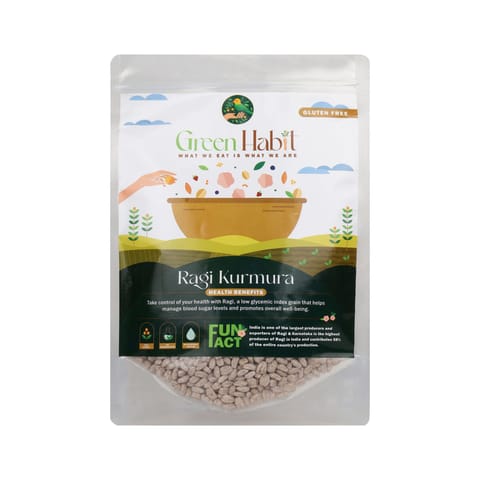 Greenhabit Jowar & Ragi Kurumura Combo a.k.a Sorghum Puff & Finger millet Puffs for Healthy Breakfast Snack Food (Puffed Jowari 200 gms & Puffed Ragi 200 gms pack each)
