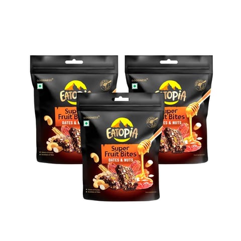 Eatopia Fruit Minis Dates & Nuts 180gm Pack of 3 (3 x 60gm)