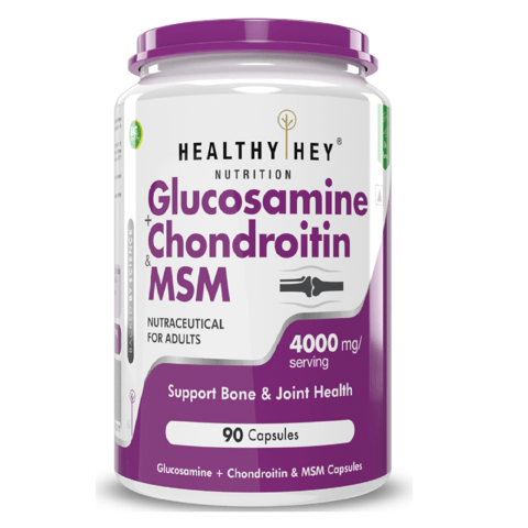 HealthyHey Nutrition Double Strength Glucosamine Chondroitin and MSM (90 Capsules)