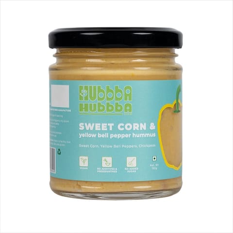 Hubbba Hubbba Foods Sweet Corn and Yellow Bell Pepper Hummus - 190 gms