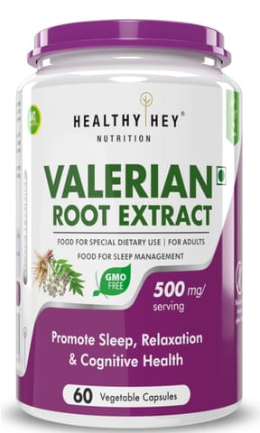 HealthyHey Nutrition Valerian Root Extract - (60 Vegetable Capsules)
