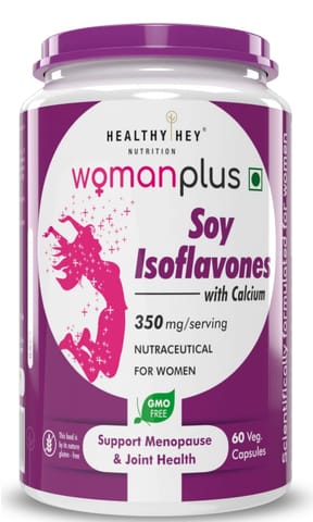 HealthyHey Nutrition Woman Plus Soy Isoflavones with Calcium - (60 Vegetable Capsules)