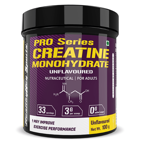 HealthyHey Sports Creatine Monohydrate 100G - 33 Servings (Unflavoured, 100g)