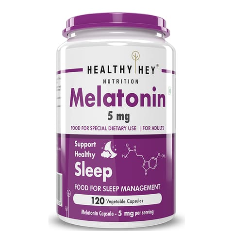 HealthyHey Nutrition Melatonin 5 mg (120 Vegetable Capsules)